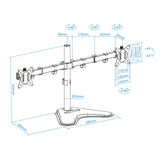 Support double-écran é poser Tooq DB1702TN 17"-32" (9kg max) (Noir)