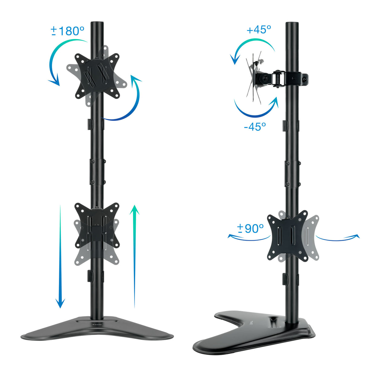 Support double-écran à poser Tooq DB1703TNV 17"-32 (9kg max) (Noir)