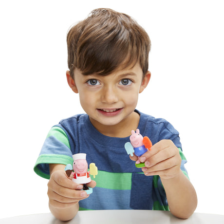 Play-Doh Peppa et le camion de glaces, figurines Peppa et George, 5 pots de pâte a modeler, des 3 ans