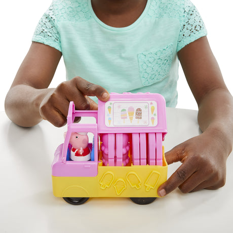 Play-Doh Peppa et le camion de glaces, figurines Peppa et George, 5 pots de pâte a modeler, des 3 ans