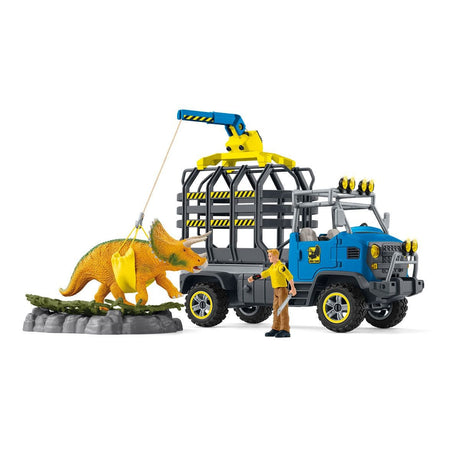Mission de transport Dino, coffret de 43 pieces avec figurine tricératops et camion de transport, jouets dinosaures pour enfants