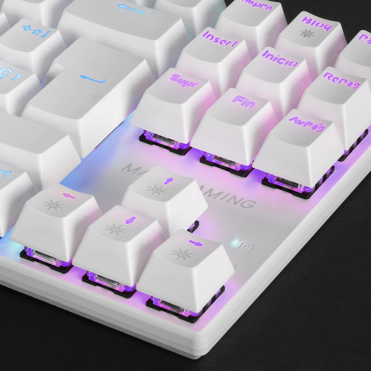 Clavier Gamer mécanique (Blue Switch) Mars Gaming MK80 RGB (Blanc)