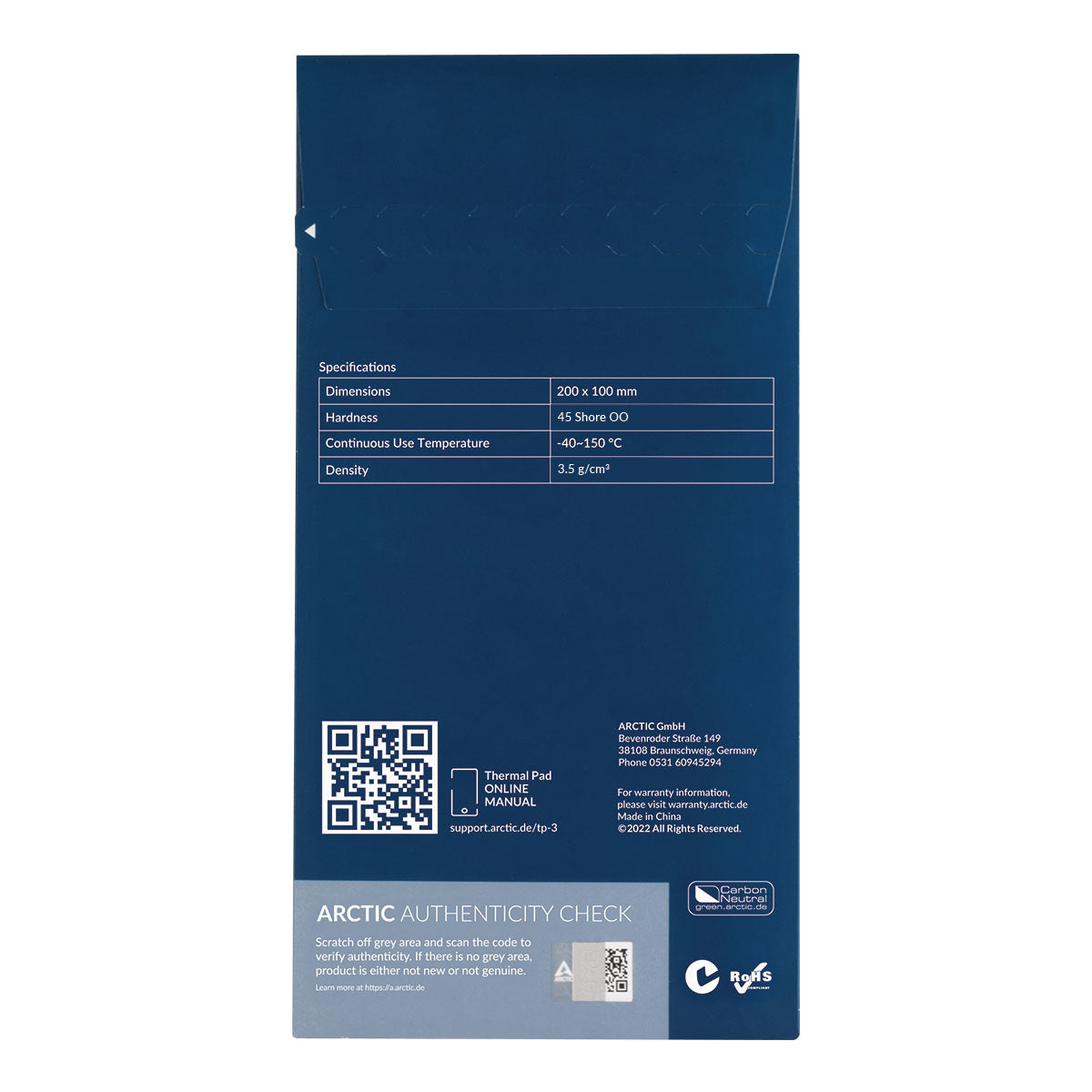 Lot de 2 Pads thermiques Arctic TP-3 200x100x1mm (Bleu)