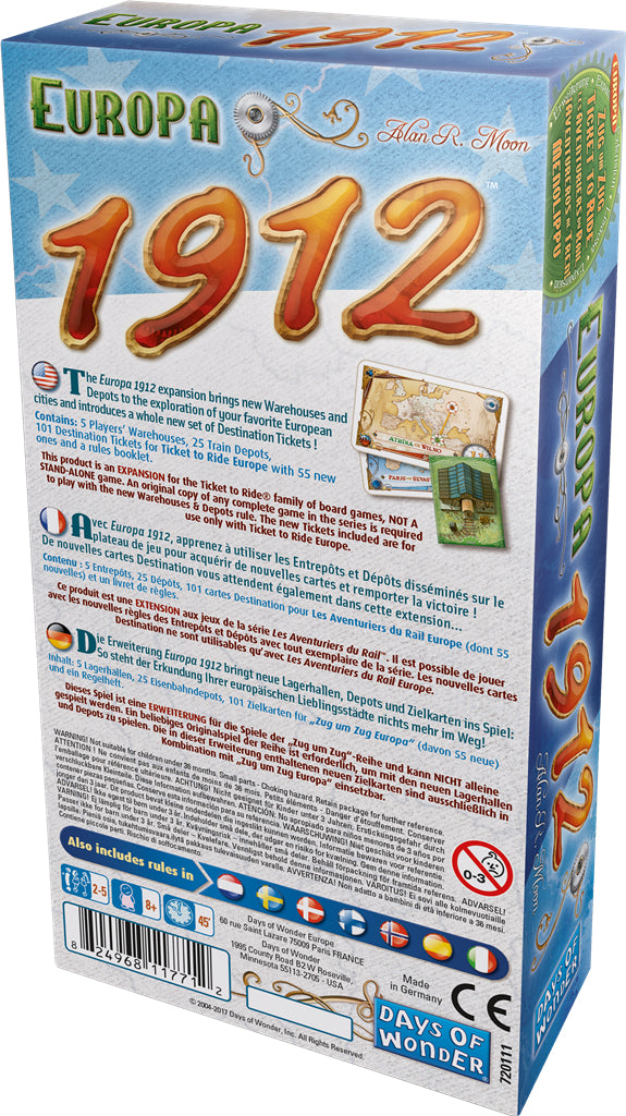 Jeu - Les Aventuriers du Rail : Europe 1912 (Extension)