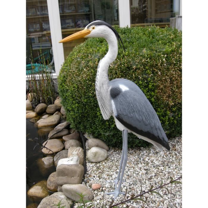 Héron décoratif - UBBINK - Résine - Hauteur 87 cm - Gris