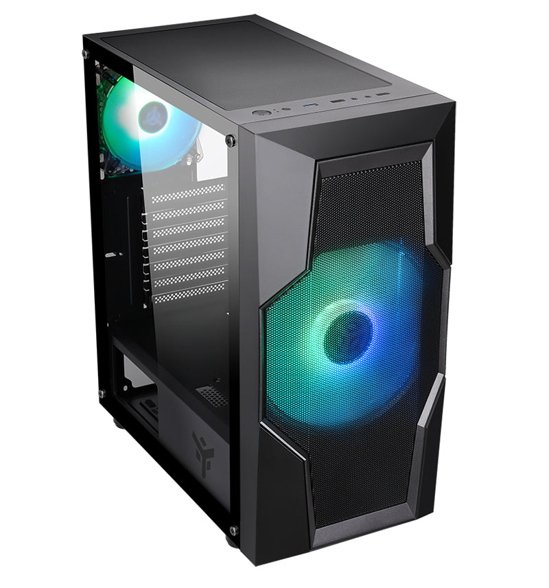 Boitier Moyen Tour ATX iTek Oxygene RGB avec panneau vitré (Noir)