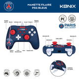 Manette de jeu - Nintendo Switch, Switch 2 et PC - PSG - Filaire - Bleu, blanc et rouge - Fonction vibration - Câble 3 m - Konix
