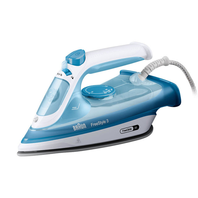 Fer a vapeur BRAUN FI3144 BL FreeStyle 3 - Semelle SuperCeramic - Puissance 2400 W - Vapeur constante 45 g/min