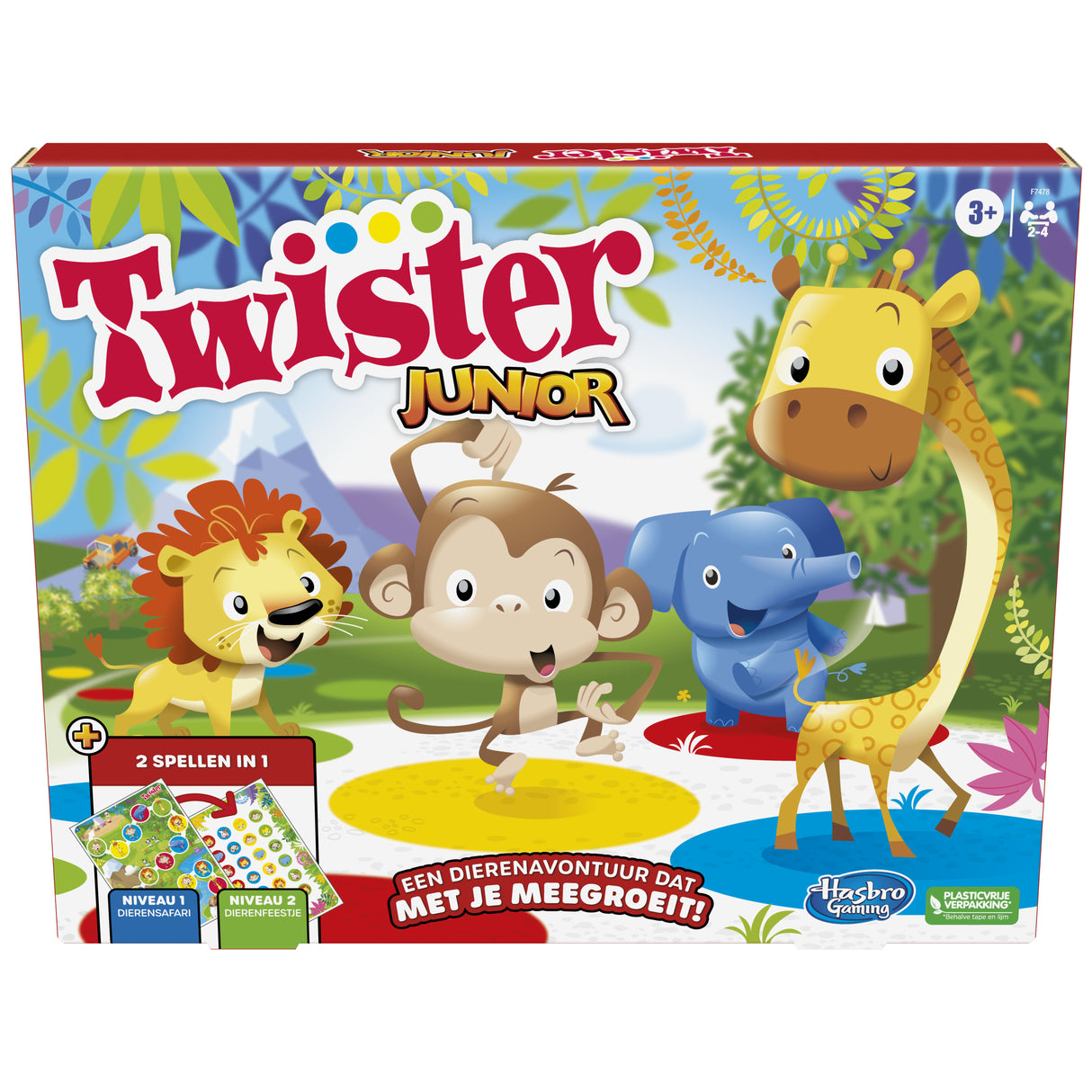 Twister Junior - tapis réversible 2-en-1 évolutif - Jeu de société junior - Hasbro Gaming