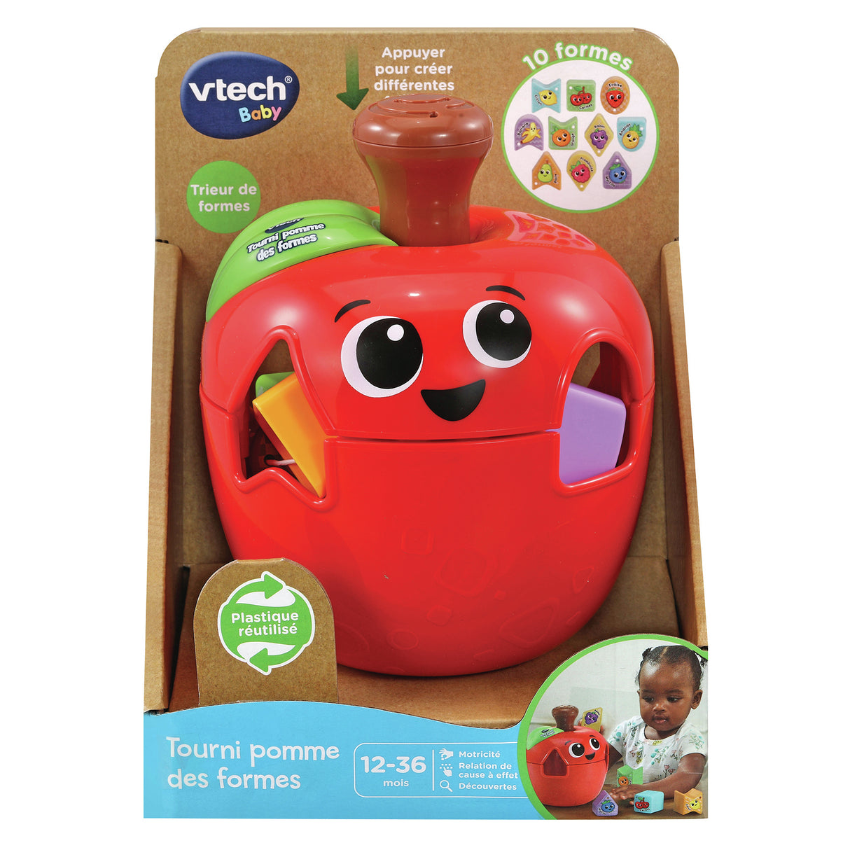 Jouet éducatif pour bébé - VTECH BABY - Tourni Pomme des Formes - Multicolore - Rouge - A partir de 12 mois