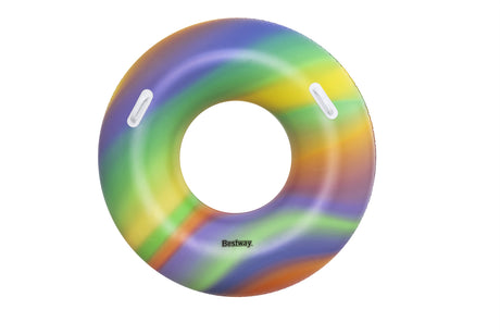 Bouée gonflable - BESTWAY - Rainbow - Diametre 119 cm - Multicolore - Pour enfants a partir de 6 ans