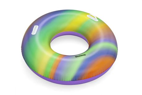 Bouée gonflable - BESTWAY - Rainbow - Diametre 119 cm - Multicolore - Pour enfants a partir de 6 ans