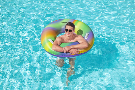 Bouée gonflable - BESTWAY - Rainbow - Diametre 119 cm - Multicolore - Pour enfants a partir de 6 ans