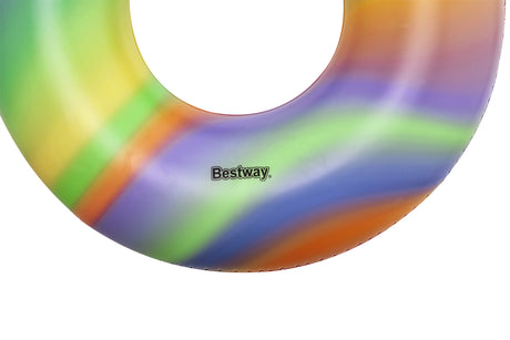 Bouée gonflable - BESTWAY - Rainbow - Diametre 119 cm - Multicolore - Pour enfants a partir de 6 ans