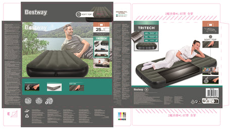 Matelas gonflable - BESTWAY - Tritech - 1 place - 1,88 m x 99 cm - Confort durable