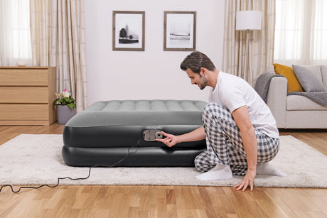 Lit gonflable - BESTWAY - Tritech 2P - 2 places - 203x152x46 cm avec pompe électrique intégrée