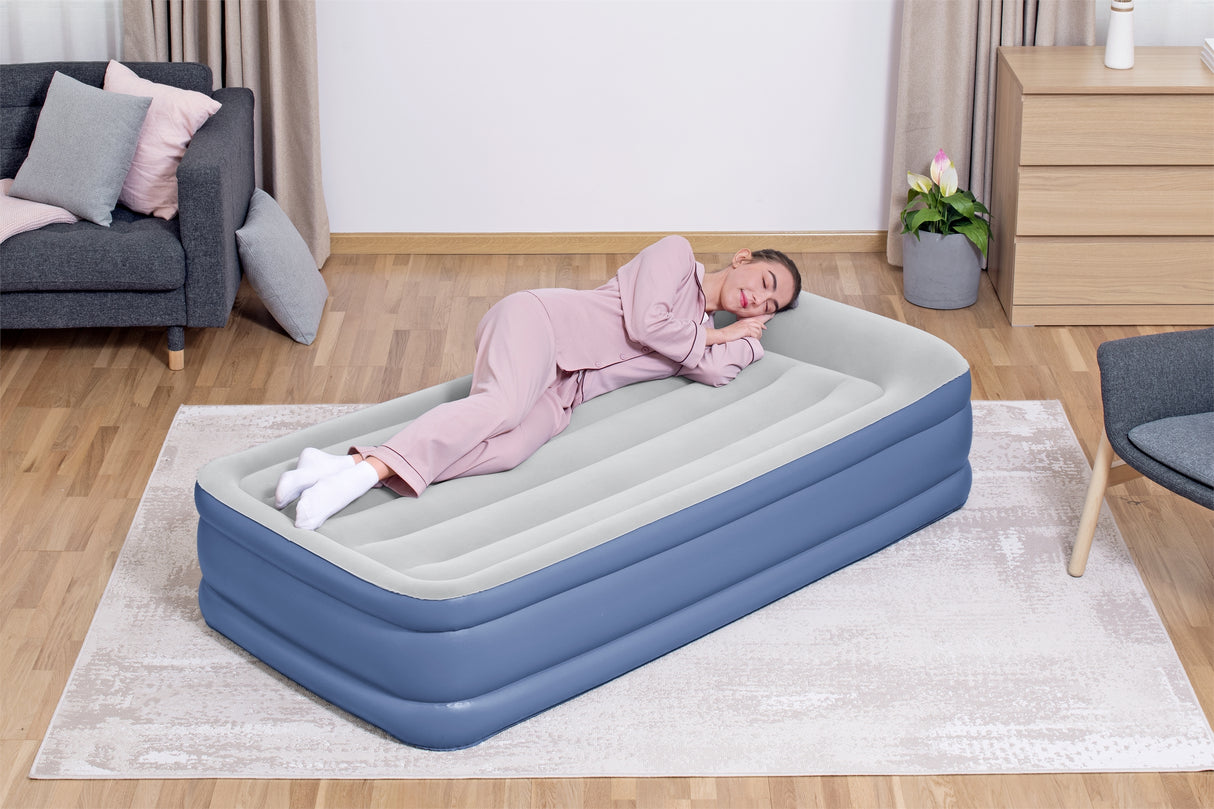 Lit gonflable - BESTWAY - 67628 - 1 place - 191 x 97 x 46 cm, pompe électrique intégrée, cadre de lit