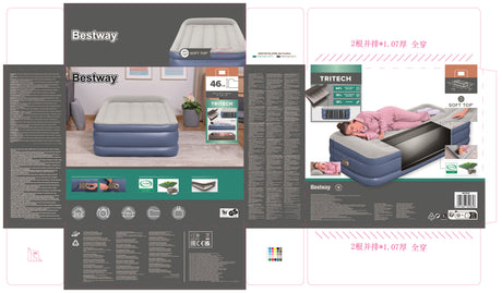 Lit gonflable - BESTWAY - 67628 - 1 place - 191 x 97 x 46 cm, pompe électrique intégrée, cadre de lit