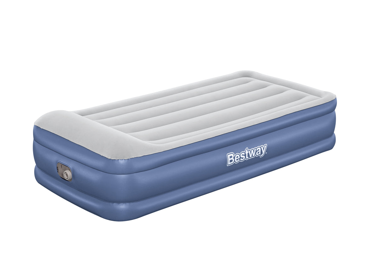 Lit gonflable - BESTWAY - 67628 - 1 place - 191 x 97 x 46 cm, pompe électrique intégrée, cadre de lit