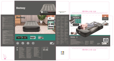 Lit gonflable - BESTWAY - Matelas 1 place - 191 x 97 x 36 cm - Pompe électrique intégrée
