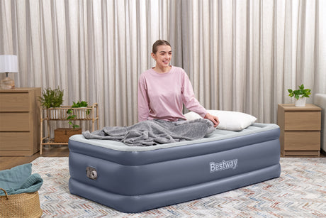 Lit gonflable - BESTWAY - 6713G - Tritech™ - 1 place, 191 x 97 x 51 cm, pompe électrique intégrée, cadre de lit