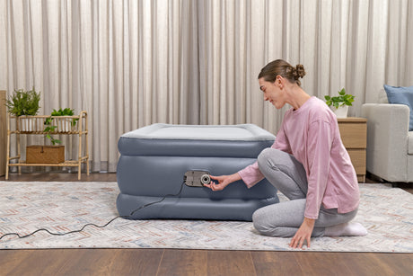 Lit gonflable - BESTWAY - 6713G - Tritech™ - 1 place, 191 x 97 x 51 cm, pompe électrique intégrée, cadre de lit