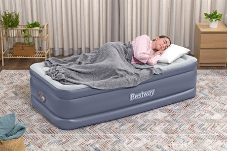 Lit gonflable - BESTWAY - 6713G - Tritech™ - 1 place, 191 x 97 x 51 cm, pompe électrique intégrée, cadre de lit