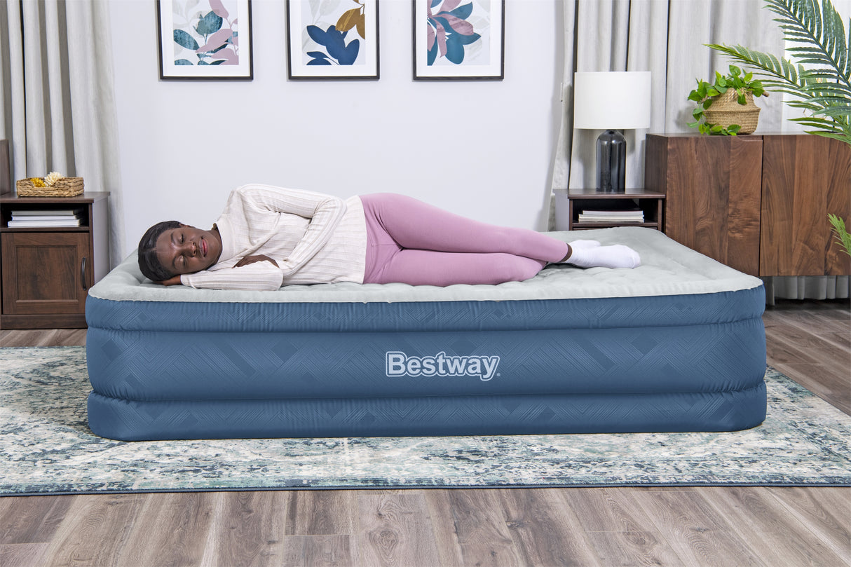 BESTWAY Bestway Lit gonflable 2 places 203x152x46cm avec pompe électrique intégrée
