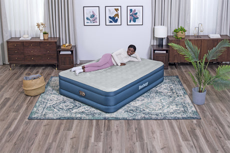 BESTWAY Bestway Lit gonflable 2 places 203x152x46cm avec pompe électrique intégrée