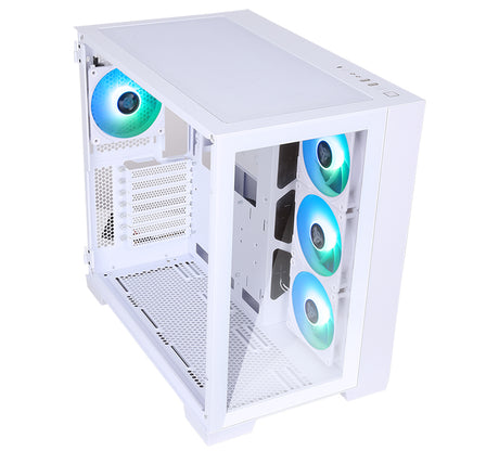 Boitier Moyen Tour ATX iTek Dark Cave RGB avec panneau vitré (Blanc)