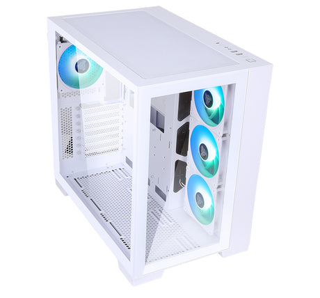 Boitier Moyen Tour ATX iTek Dark Cave RGB avec panneau vitré (Blanc)