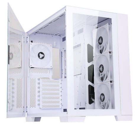 Boitier Moyen Tour ATX iTek Dark Cave RGB avec panneau vitré (Blanc)