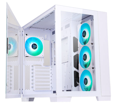 Boitier Moyen Tour ATX iTek Dark Cave RGB avec panneau vitré (Blanc)
