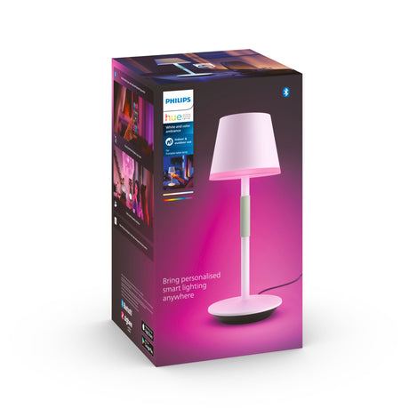 Philips White and Color Ambiance, lampe a poser portable Hue Belle, compatible Bluetooth, blanche