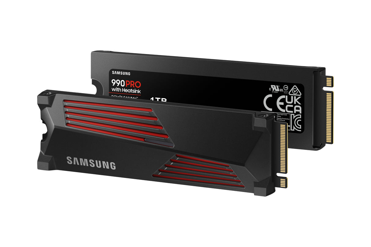 SAMSUNG - 990 PRO avec dissipateur- SSD Interne - 1 To - NVMe M.2 PCIe 4.0x4 - Vitesse lecture jusqu'a 7 450 Mo/s