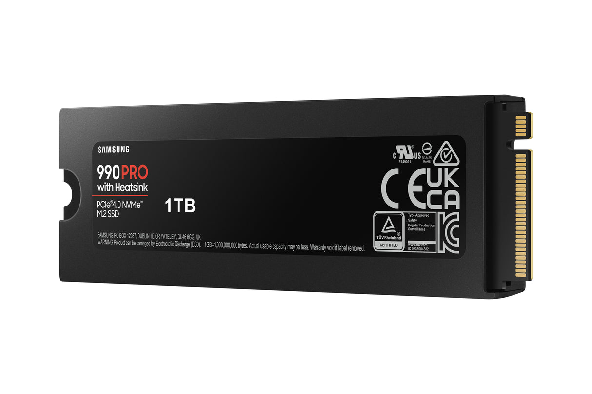 SAMSUNG - 990 PRO avec dissipateur- SSD Interne - 1 To - NVMe M.2 PCIe 4.0x4 - Vitesse lecture jusqu'a 7 450 Mo/s