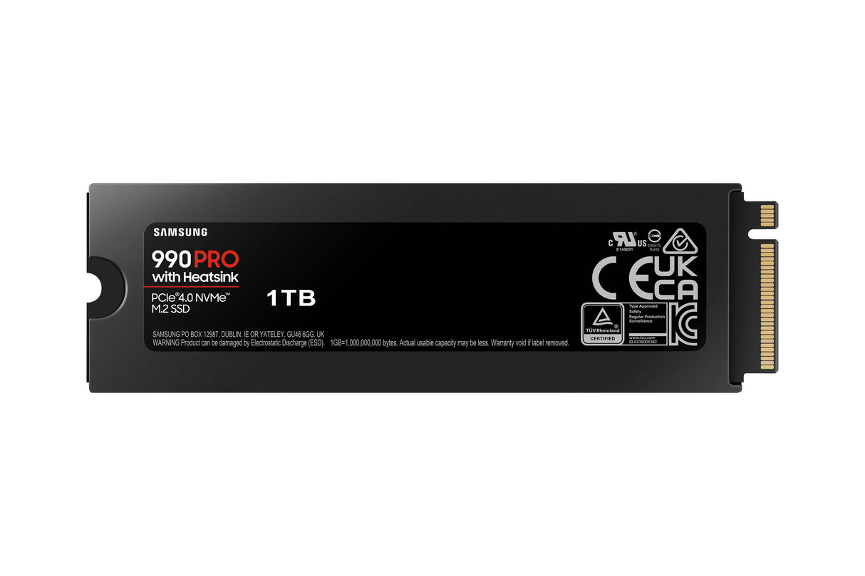 SAMSUNG - 990 PRO avec dissipateur- SSD Interne - 1 To - NVMe M.2 PCIe 4.0x4 - Vitesse lecture jusqu'a 7 450 Mo/s