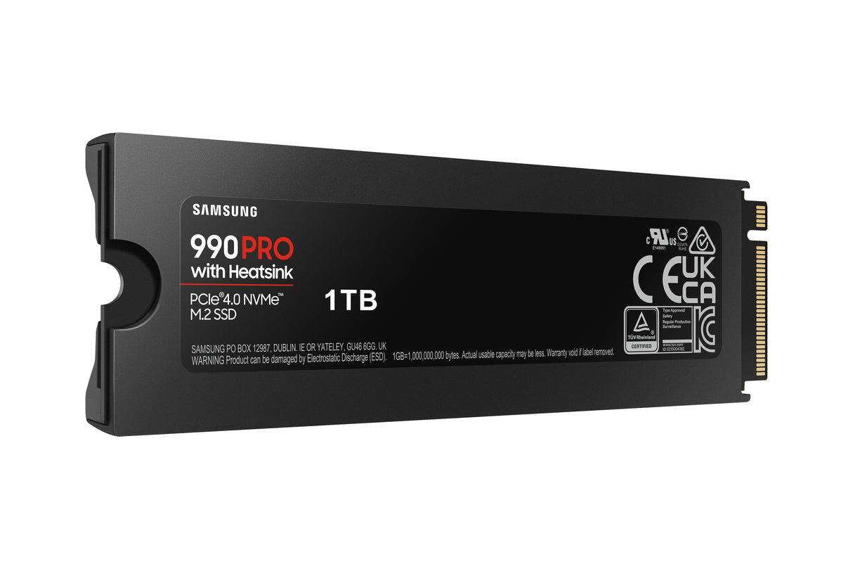 SAMSUNG - 990 PRO avec dissipateur- SSD Interne - 1 To - NVMe M.2 PCIe 4.0x4 - Vitesse lecture jusqu'a 7 450 Mo/s