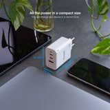 Chargeur secteur TooQ 1x port USB-A + 2x ports USB-C 65W (Blanc)
