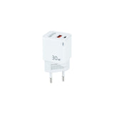 Chargeur Secteur Tooq TQWC-GANQCPD30WT  1x USB-A + 1x USB-C 30w (Blanc)