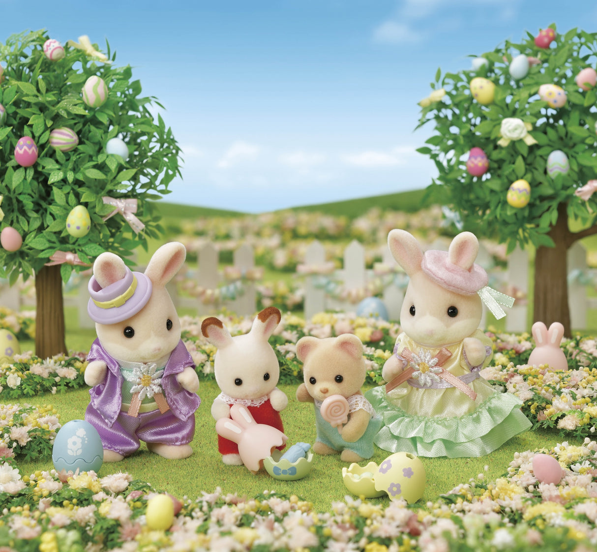 La chasse aux oeufs des freres et soeurs Lapin Marguerite  - Sylvanian Families - 5691