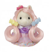 Coiffeuse Fille Poney - SYLVANIAN FAMILIES - Joy aux cheveux roses - Accessoires de coiffure inclus