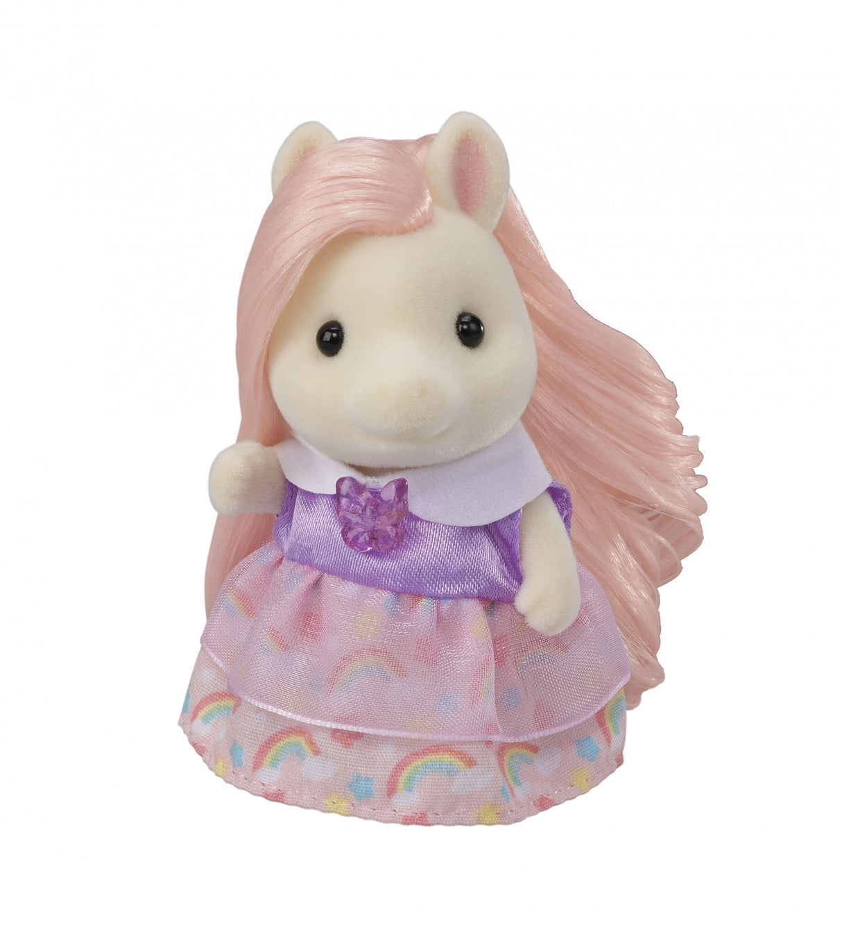 Coiffeuse Fille Poney - SYLVANIAN FAMILIES - Joy aux cheveux roses - Accessoires de coiffure inclus