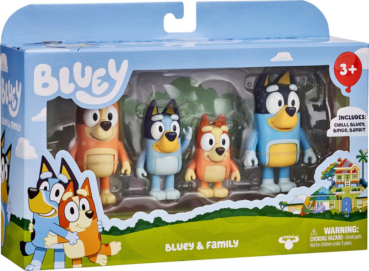 Coffret de 4 figurines de la famille de Bluey - MOOSE TOYS