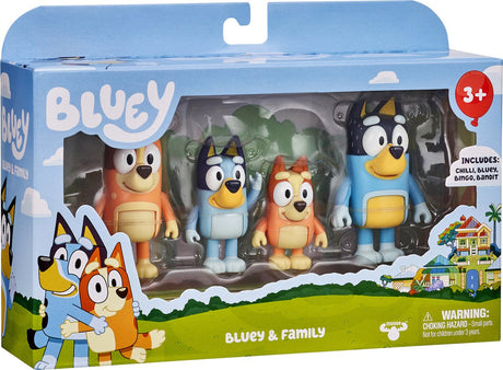 Coffret de 4 figurines de la famille de Bluey - MOOSE TOYS