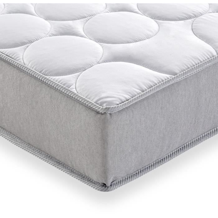 Pack matelas 90x190 cm + couette + oreiller - 330 Ressorts ensachÈs - 5 zones de confort - 19 cm - Ferme - DEKO DREAM Springmax