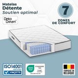 Matelas 160 x 200 cm - Hauteur 19 cm - 660 ressorts ensachés - 7 zones - Equilibré - réversible - fabriqué en Belgique