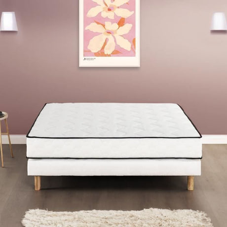 Matelas 90 x 190 cm - Hauteur 24 cm - 380 ressorts ensachés - 7 zones - Equilibré - réversible - fabriqué en Belgique