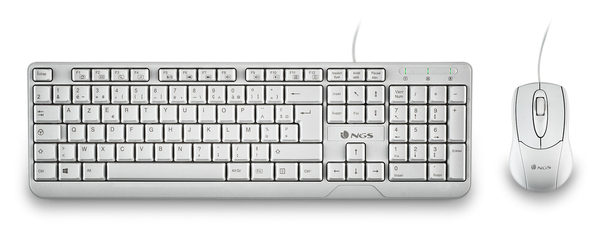 Pack 2en1 (Clavier/Souris) NGS Cocoa (Blanc)