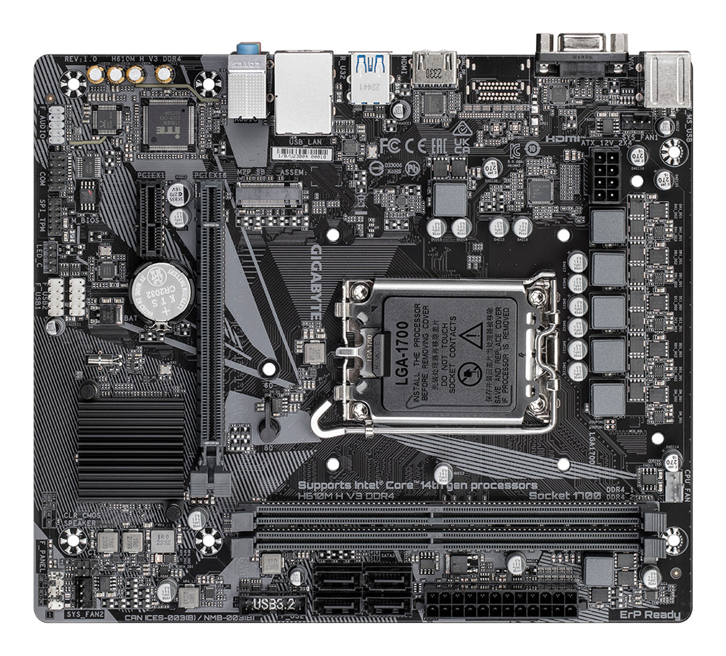 Carte Mére Gigabyte H610M H V3 DDR4 (Intel LGA 1700) Micro ATX